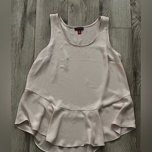 Vince Camuto Light Pink Ruffle Hem Tank Top